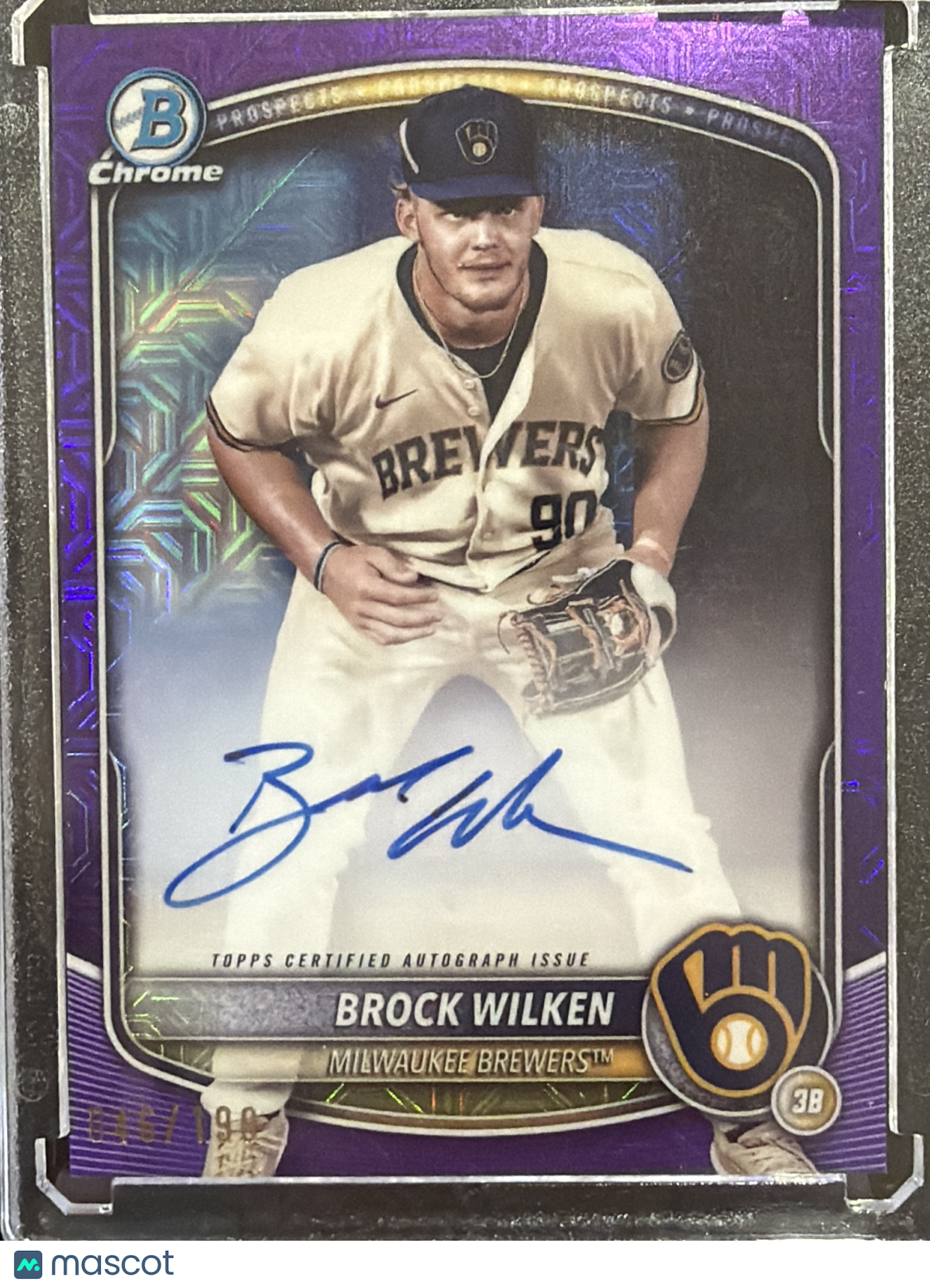 2024 Bowman Chrome Brock Wilken #BMA-BW Purple Mojo Refractor /12.y