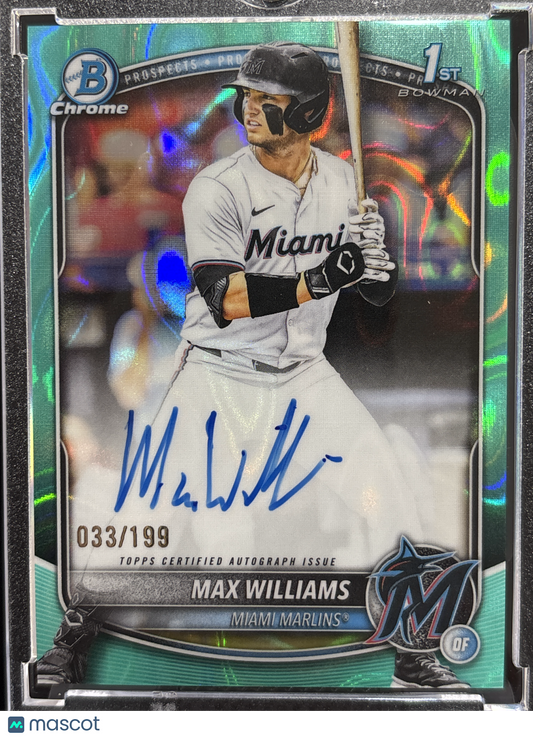 2025 Topps Bowman Chrome Max Williams #CPA-MWI Green Shimmer Refractor /199