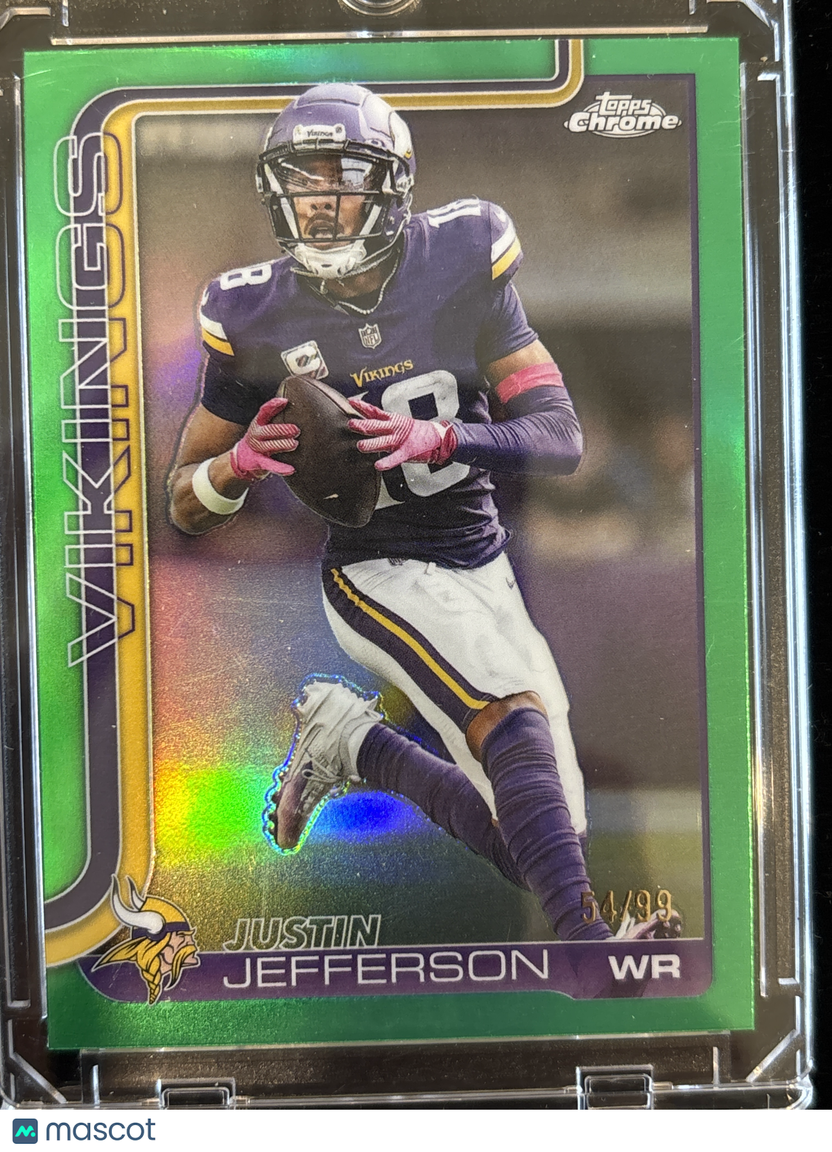2025 Topps Chrome Justin Jefferson #195 Green Refractor /99