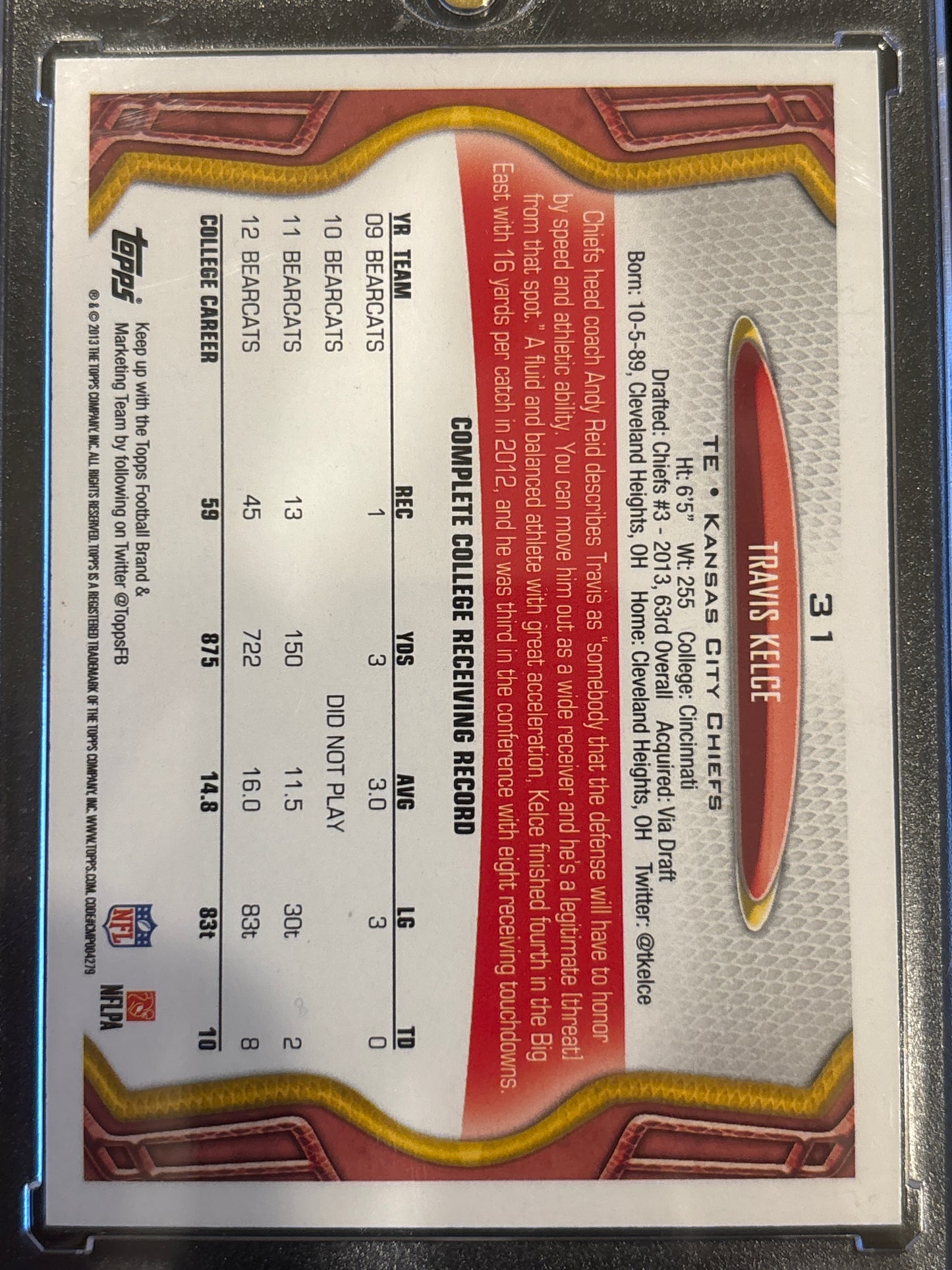 2013 Topps Travis Kelce #31 RC
