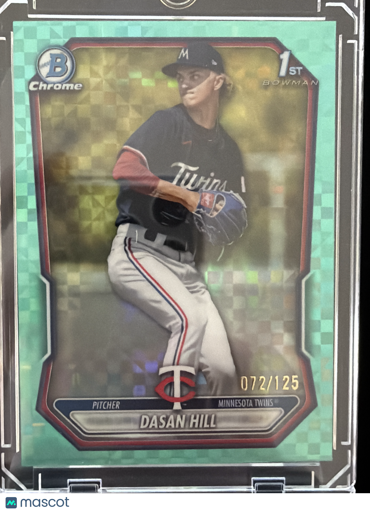 2024 Bowman Chrome Dasan Hill #BCP-88 Green Lunar Refractor /125 1st Bowman