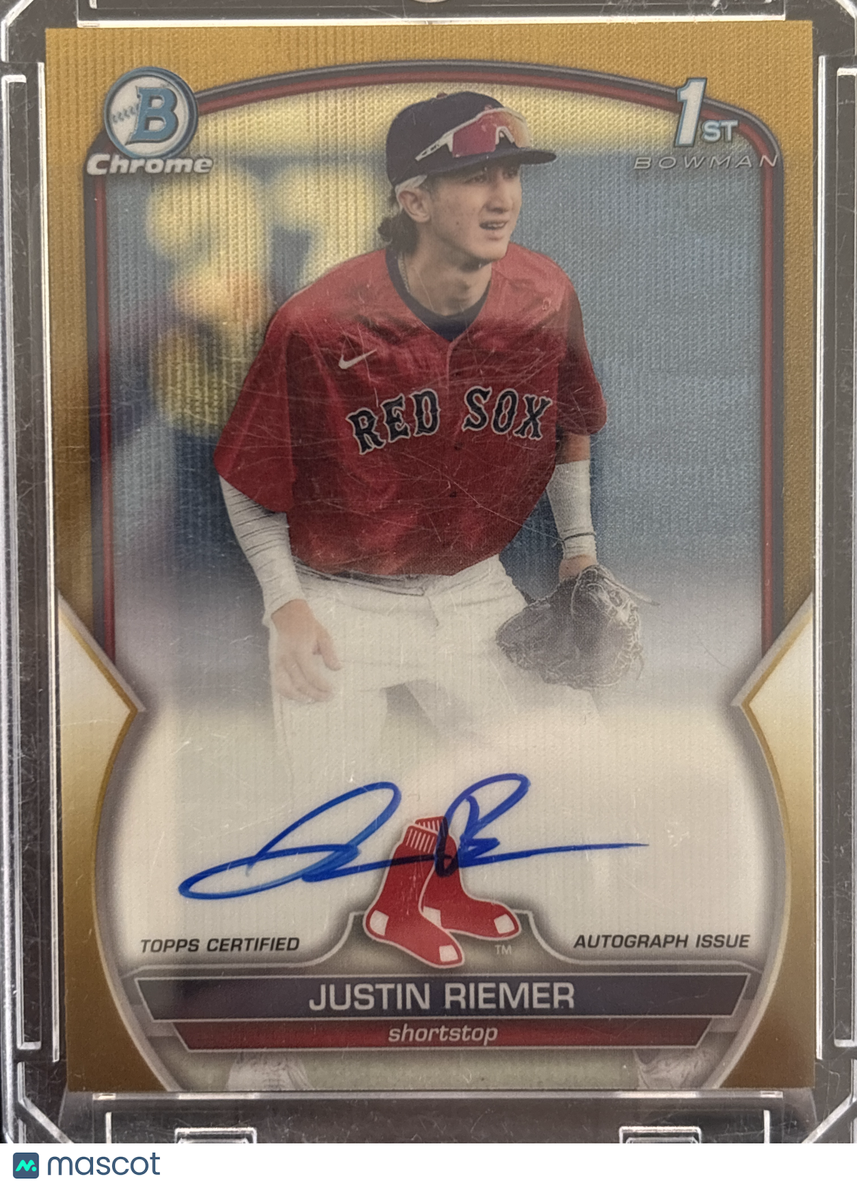 2023 Bowman Chrome Justin Riemer #CDA-JRI Gold Refractor /50