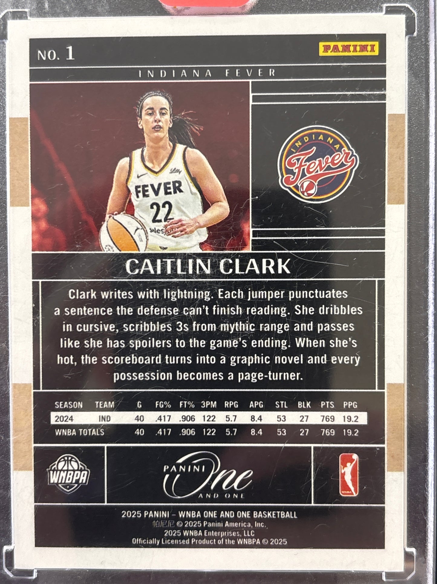 2025 Panini One and One Caitlin Clark #1 /99