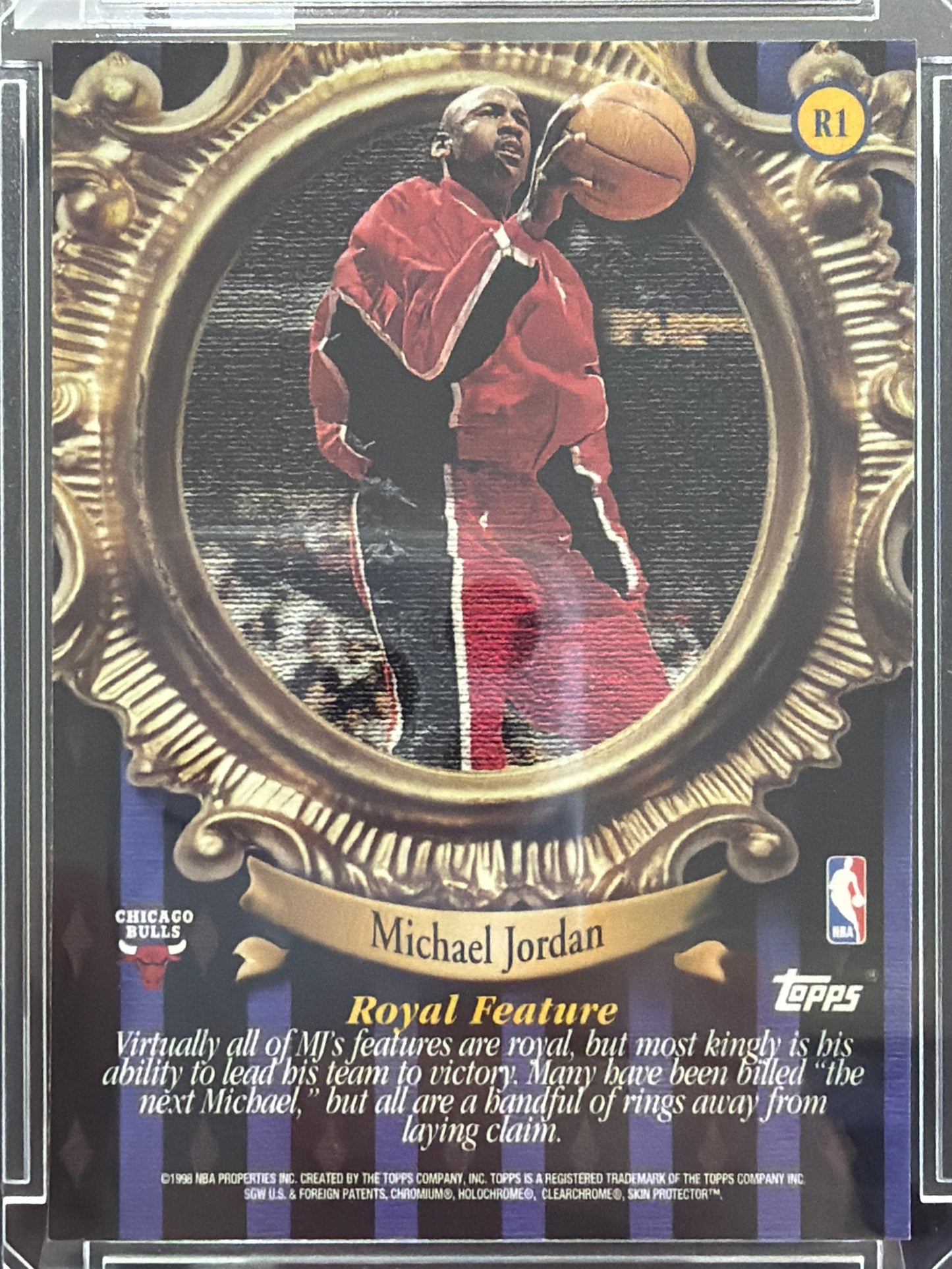 1998 Topps Finest Roundball Royalty Michael Jordan #R1 Topps Finest Protector