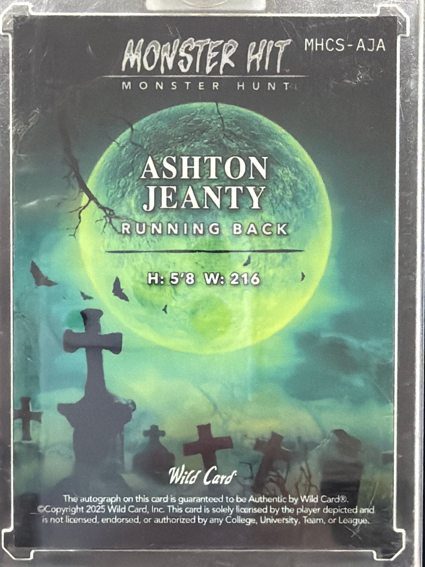 2025 Wild Card Monster Hit Monster Hunt Ashton Jeanty #MHCS-AJA /1