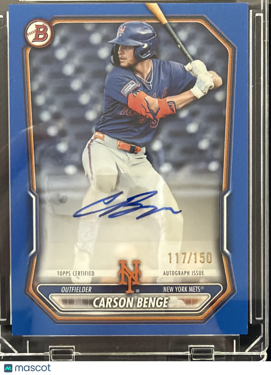 2024 Bowman Draft Carson Benge #BPA-CBE Blue /150