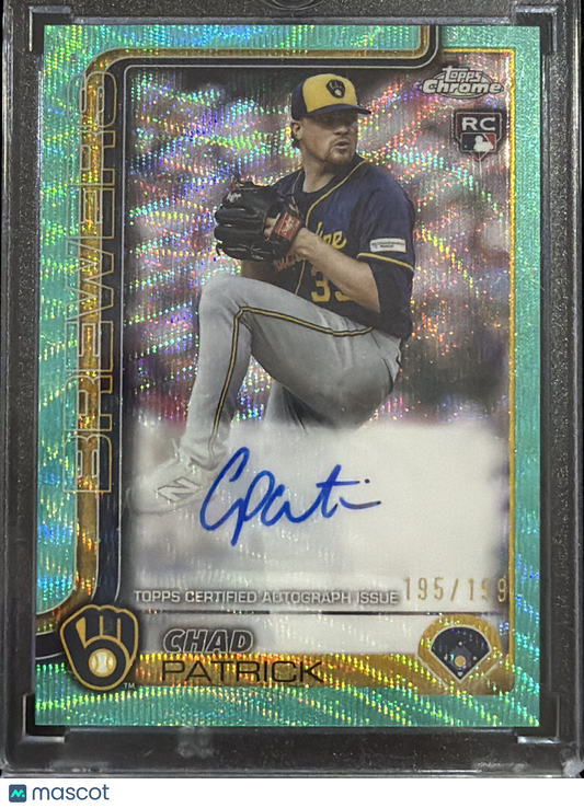 2025 Topps Chrome Chad Patrick #AC-CPA Aqua RayWave /199 RC