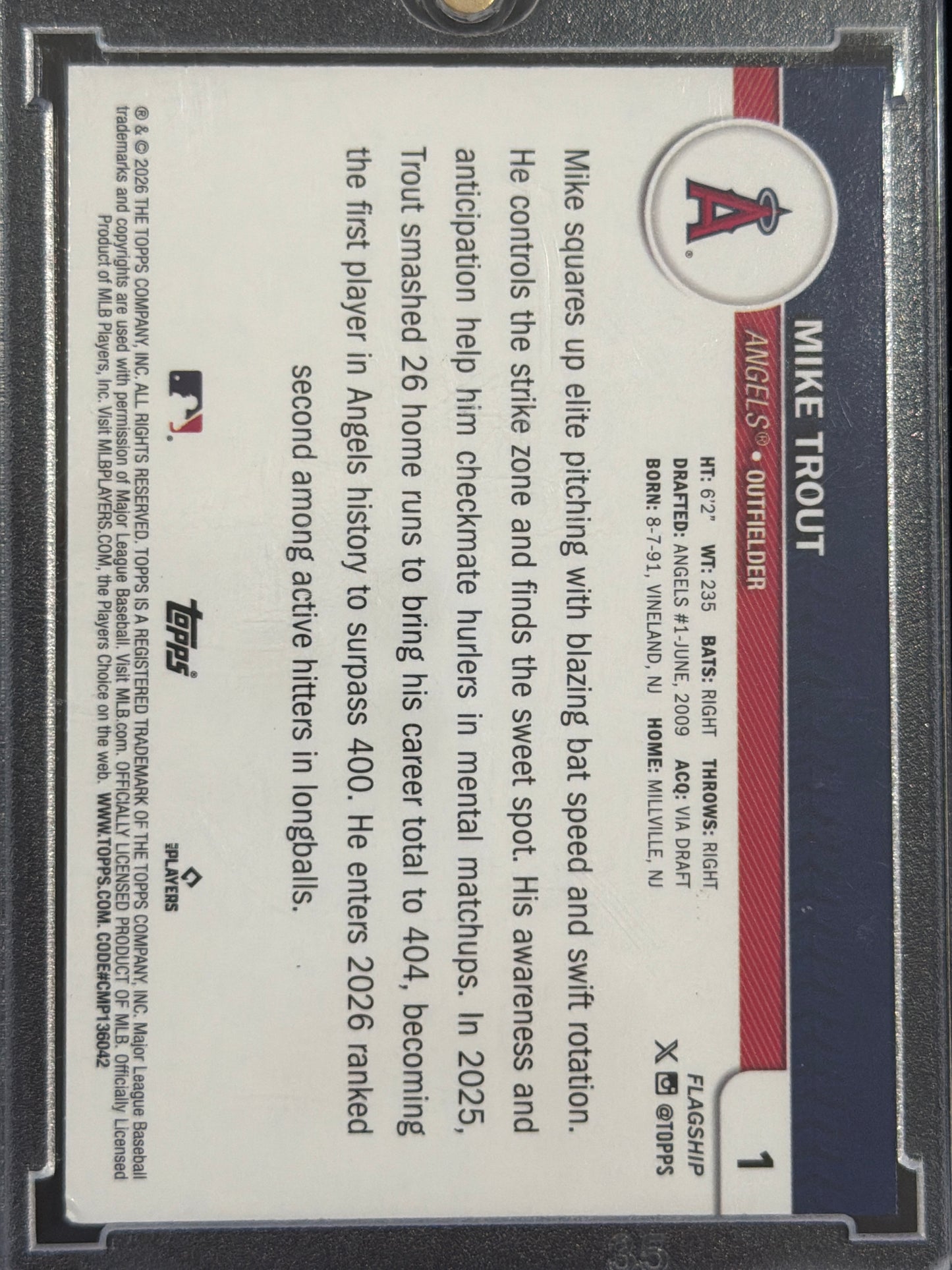 2026 Topps Mike Trout #1 Green /99