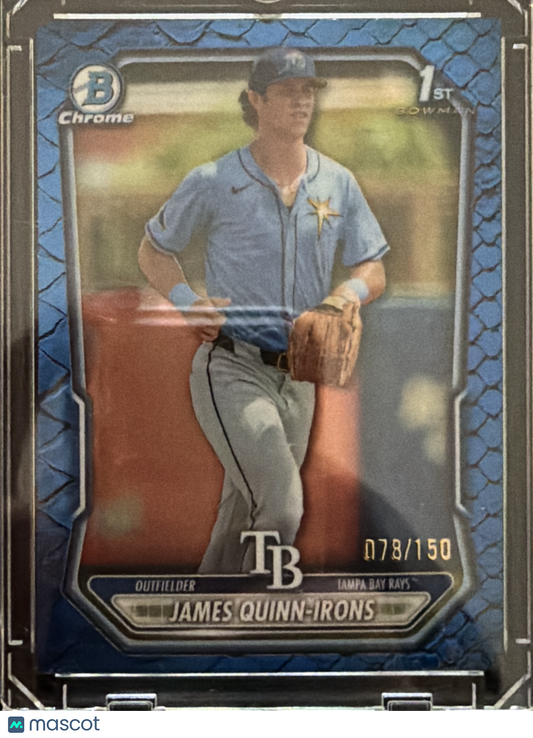 2025 Bowman James Quinn-Irons #BCP-4 Blue Lunar Glow Refractor /150 1st Bowman