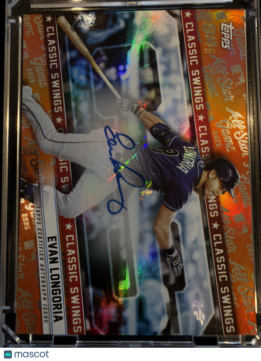 2025 Topp Evan Longoria #CSA-EL Orange Refractor Topps Certified Autograph Issue