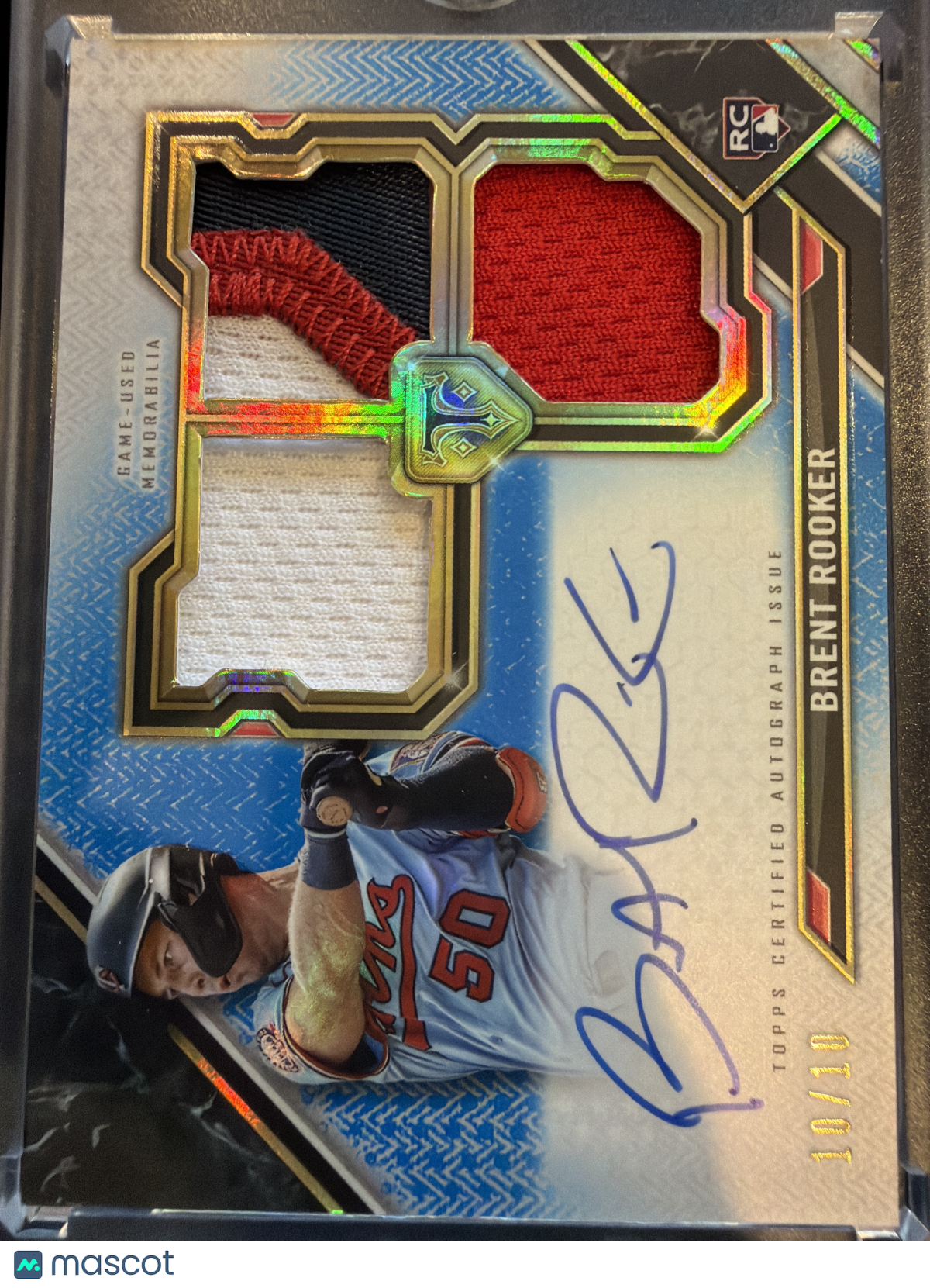 2021 Topps Triple Threads Brent Rooker #RFPAR-BR /10 RC Game-Used Memorabilia