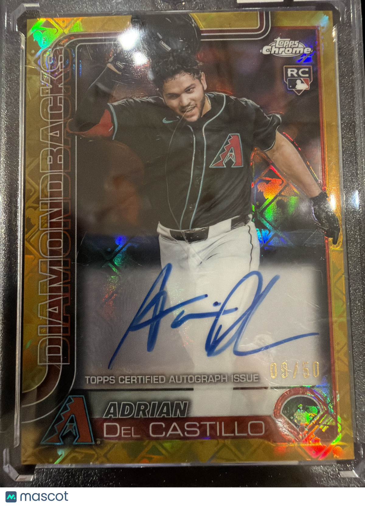 2025 Topps Chrome Adrian Del Castillo #RA-AD Gold Logofractor /50 RC