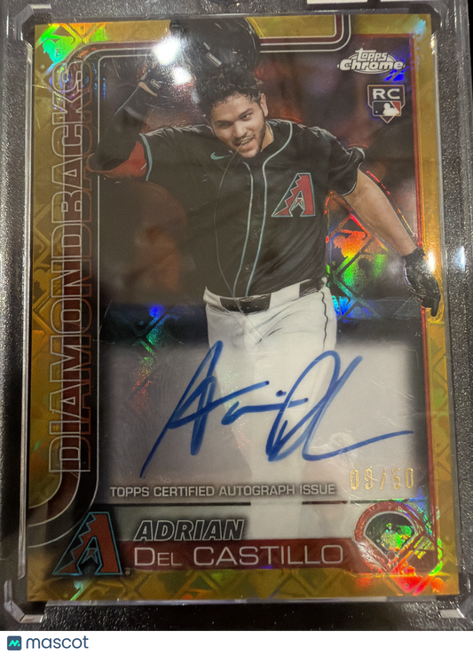 2025 Topps Chrome Adrian Del Castillo #RA-AD Gold Logofractor /50 RC
