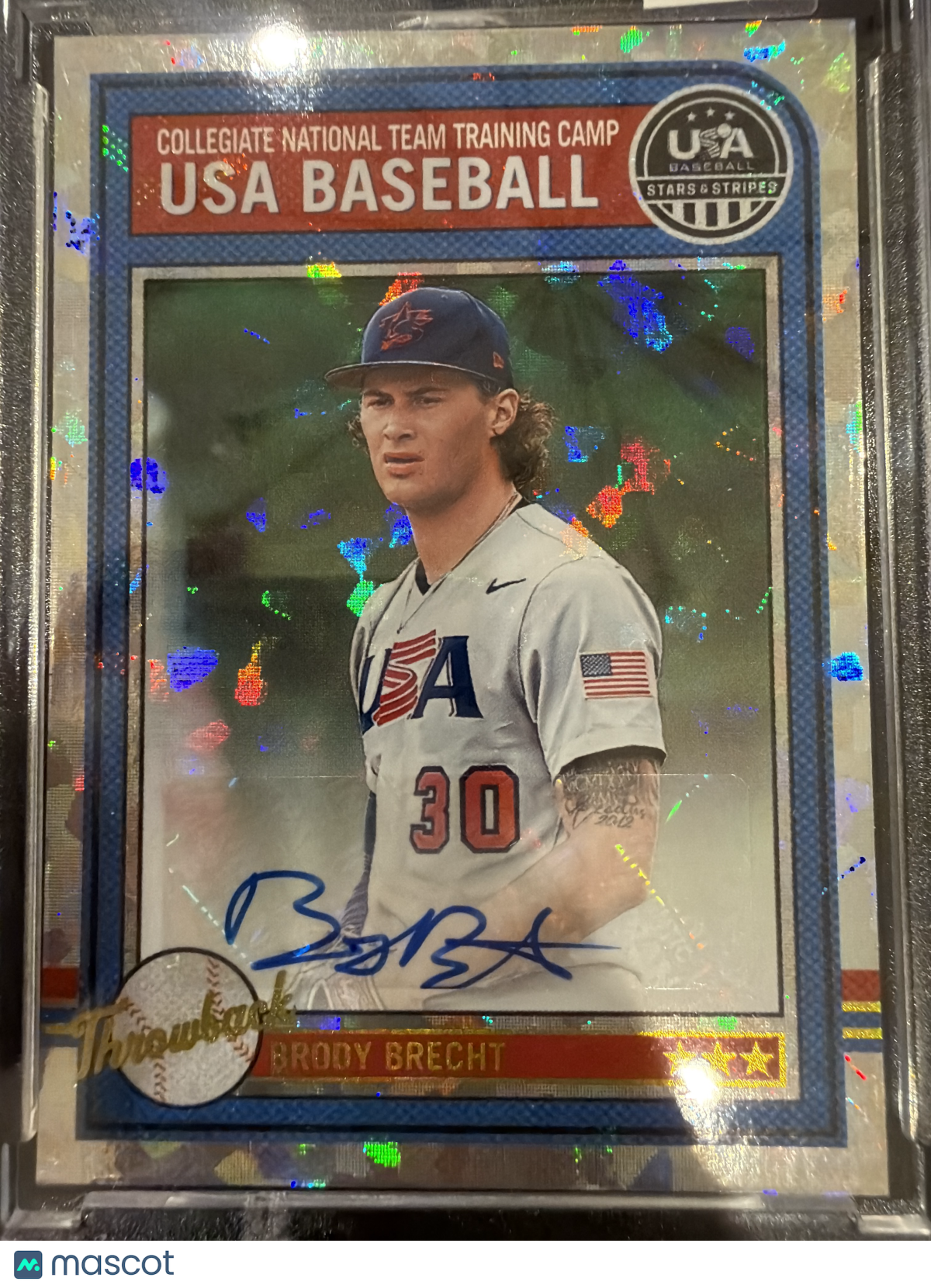 2025 Panini USA Baseball Stars & Stripes Brody Brecht #AS-BB Throwback Prizm /25