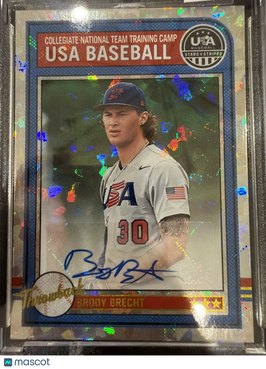 2025 Panini USA Baseball Stars & Stripes Brody Brecht #AS-BB Throwback Prizm /25