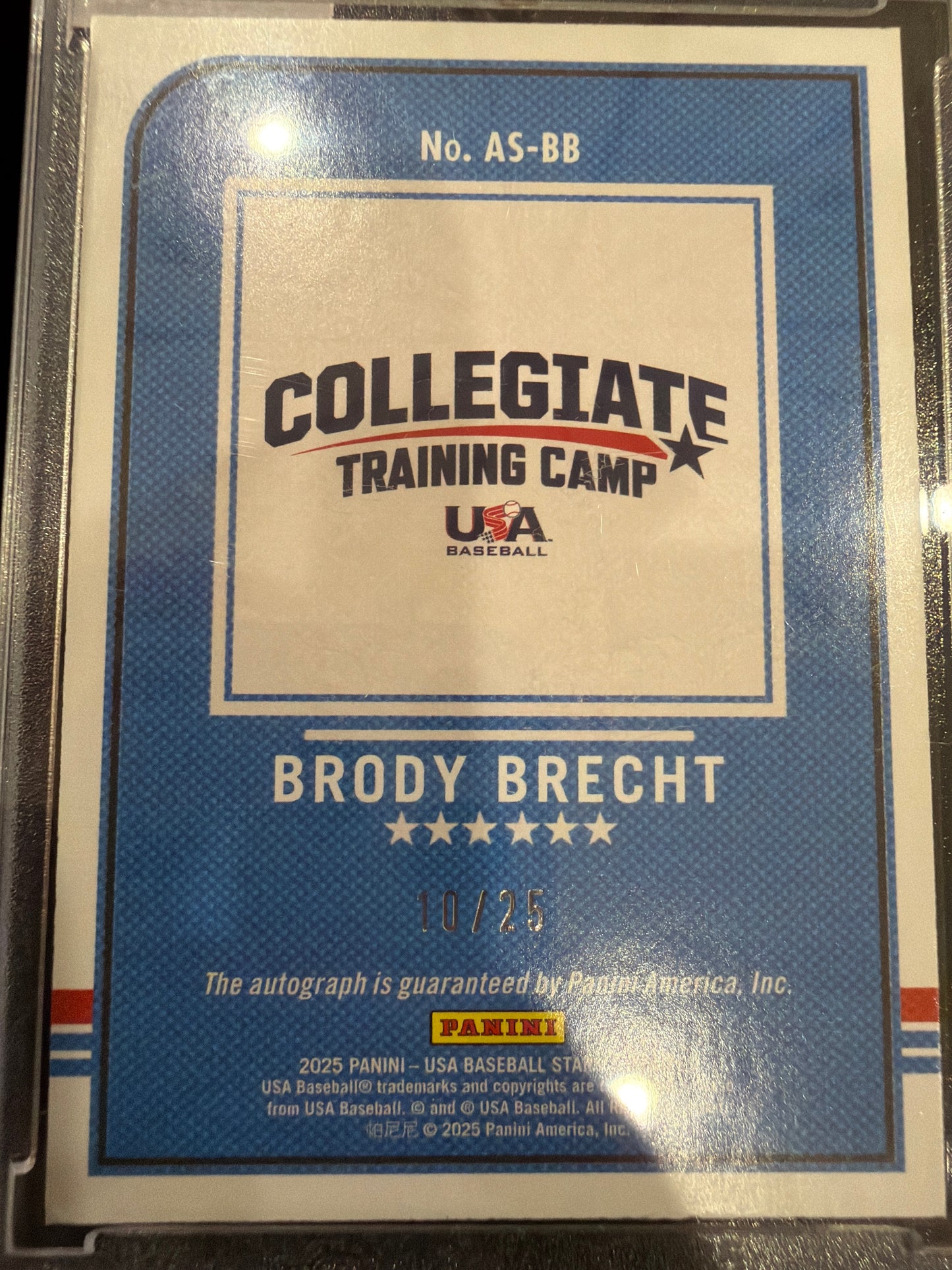 2025 Panini USA Baseball Stars & Stripes Brody Brecht #AS-BB Throwback Prizm /25