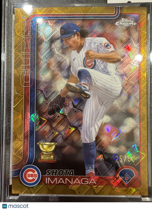 2025 Topps Chrome Shota Imanaga #473 Gold Logofractor