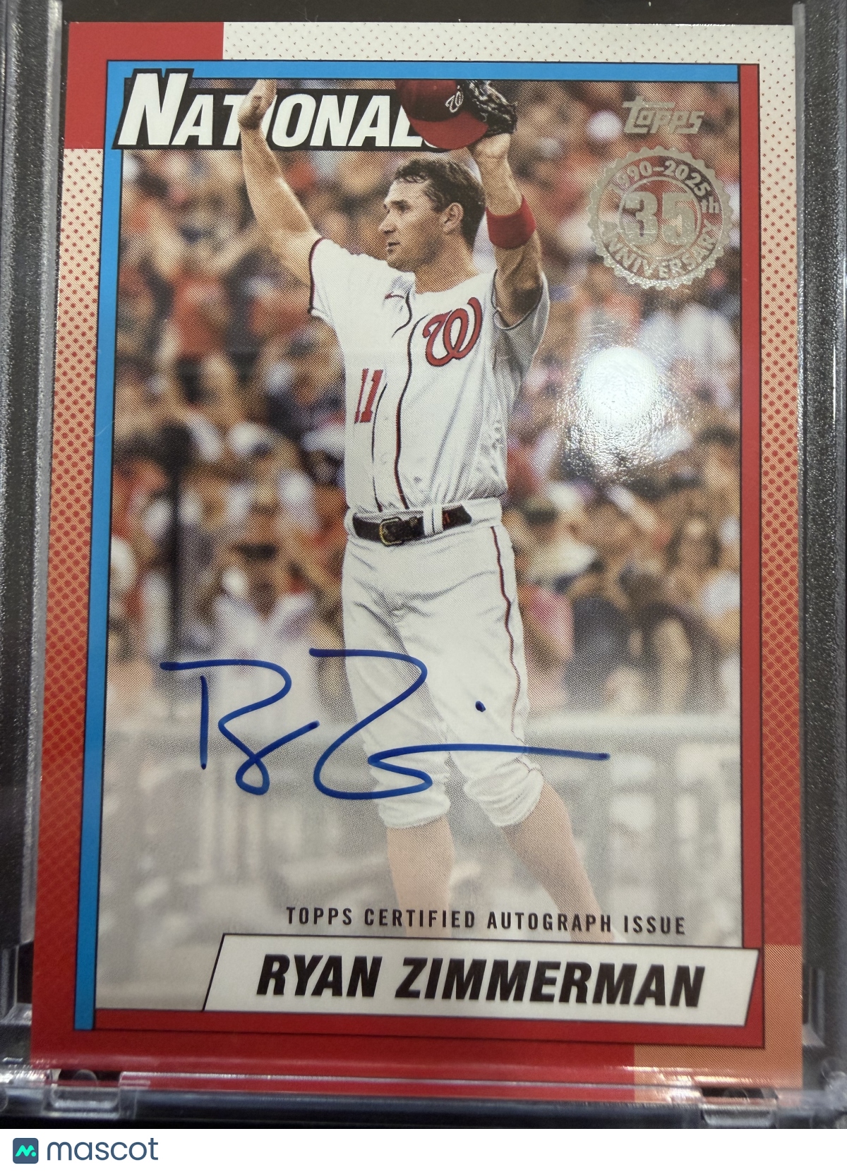 2025 Topps 1990 Topps Baseball Autograph Card Ryan Zimmerman #90A-RZ