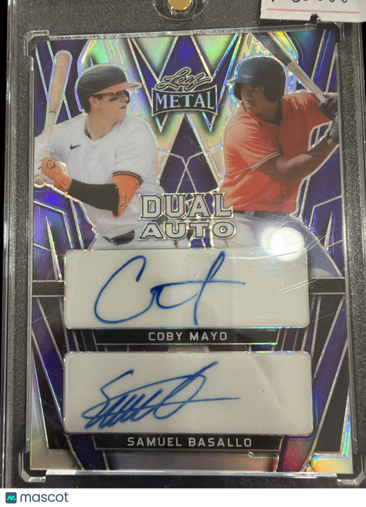 2024 Dual Auto Samuel Basallo Coby Mayo #DA-4 Purple Mojo /15 Dual Autograph