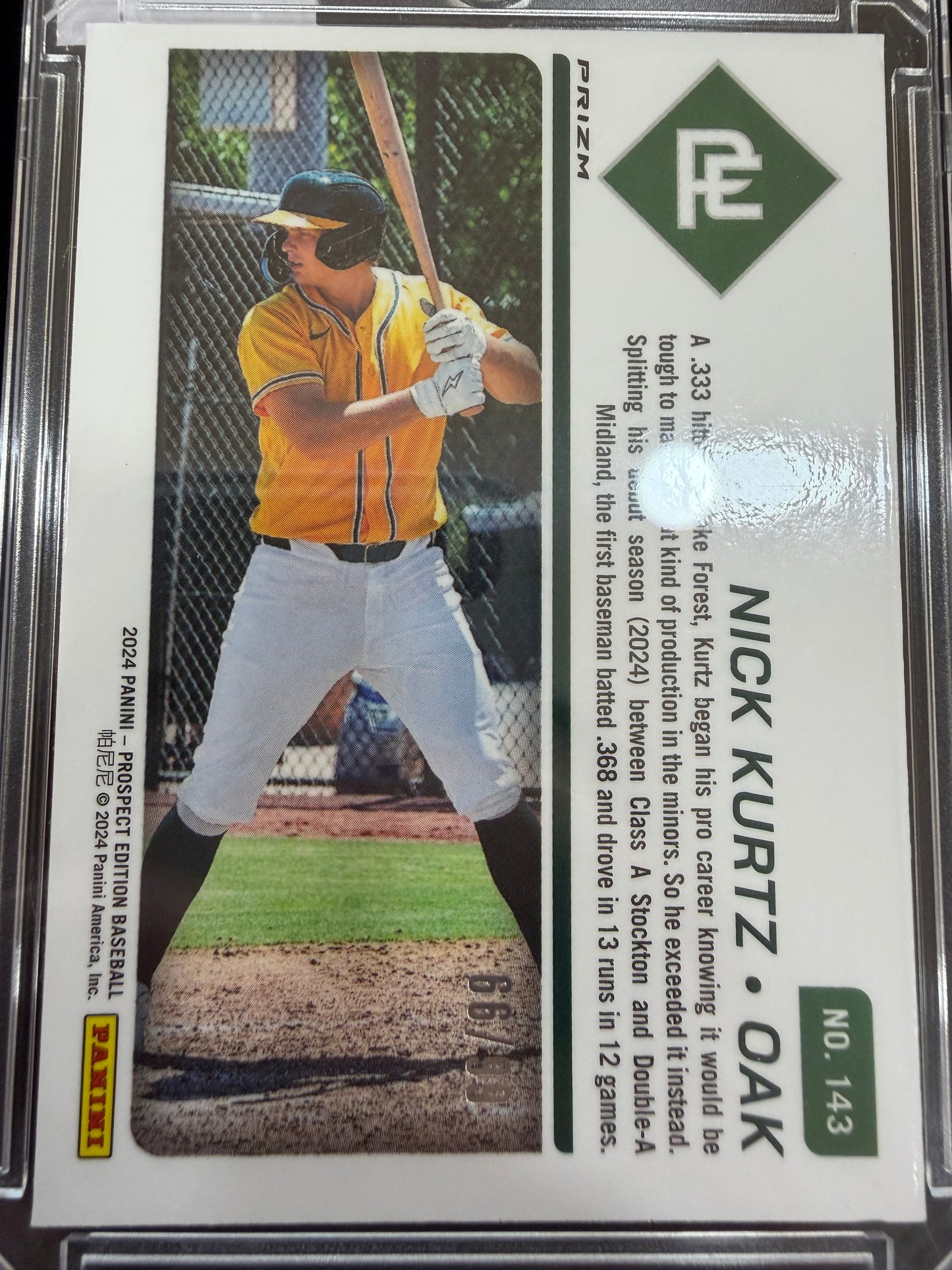 2024 Panini Prizm Prospect Edition Nick Kurtz #143 Purple Ticket