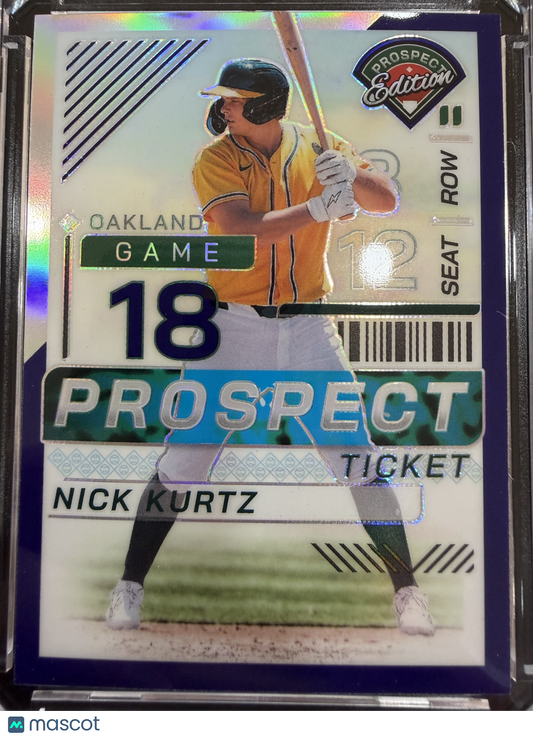 2024 Panini Prizm Prospect Edition Nick Kurtz #143 Purple Ticket /99