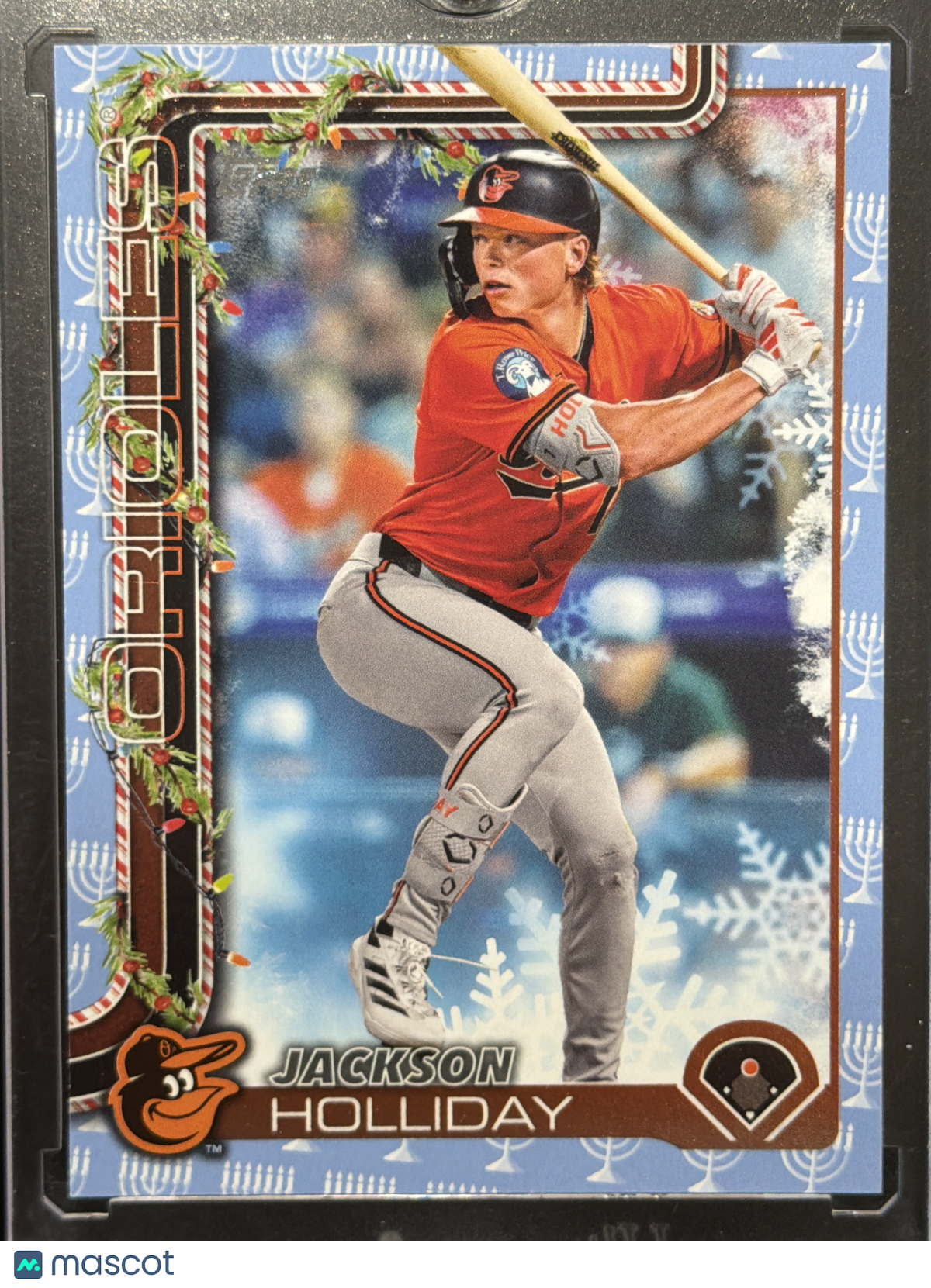 2024 Topps Holiday Jackson Holliday #H188 Short Print 4/8. Menorah