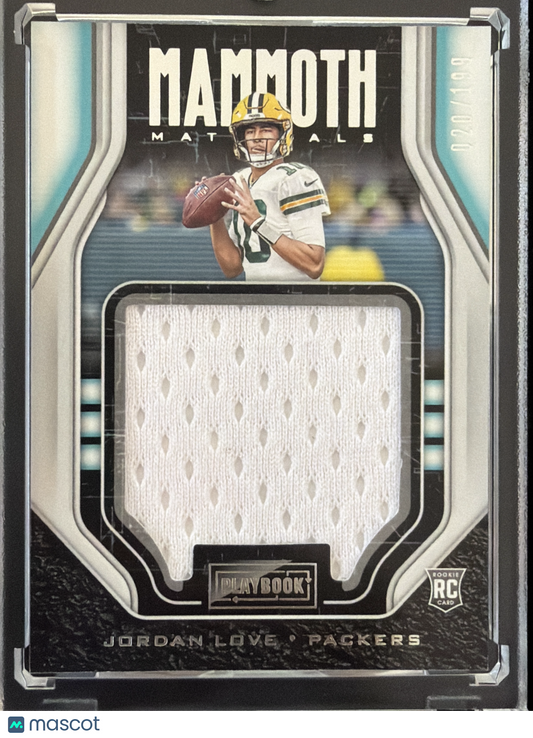 2020 Mammoth Materials Jordan Love #MM-JL /199 Mammoth Materials Jersey Patch RC