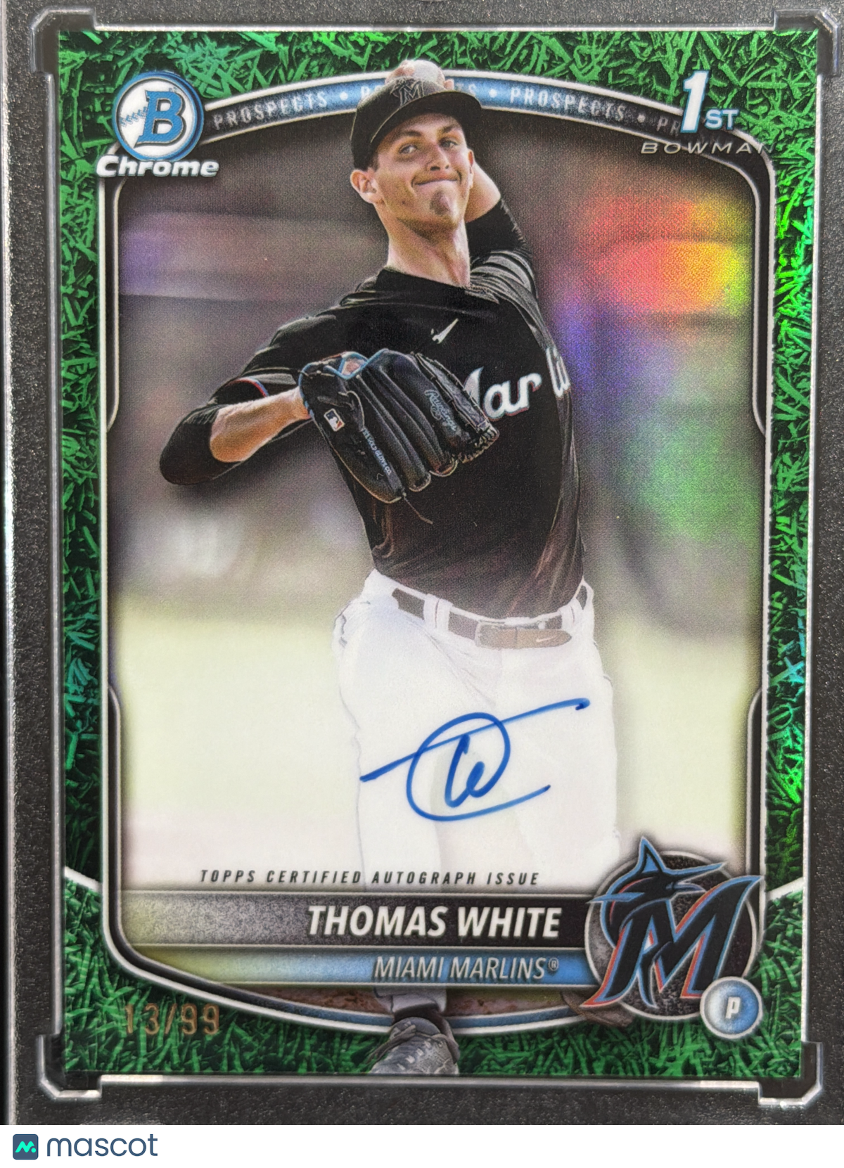 2024 Bowman Chrome Thomas White #CPA-TW Green Grass Refractor /99