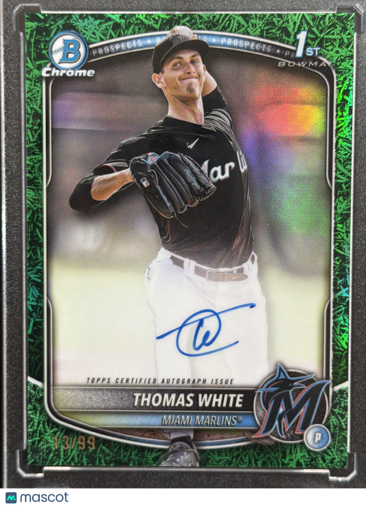 2024 Bowman Chrome Thomas White #CPA-TW Green Grass Refractor /99