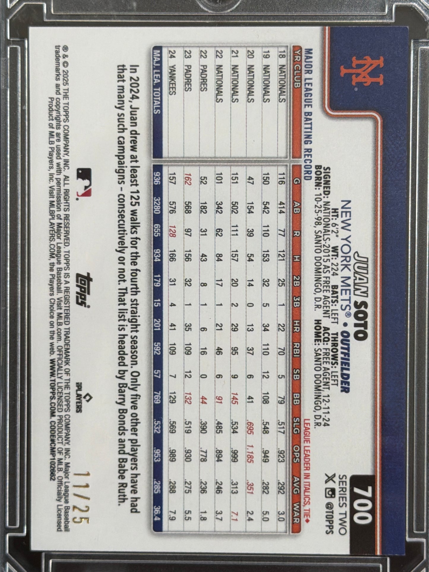 2025 Topps Series Two Juan Soto #700 Wood