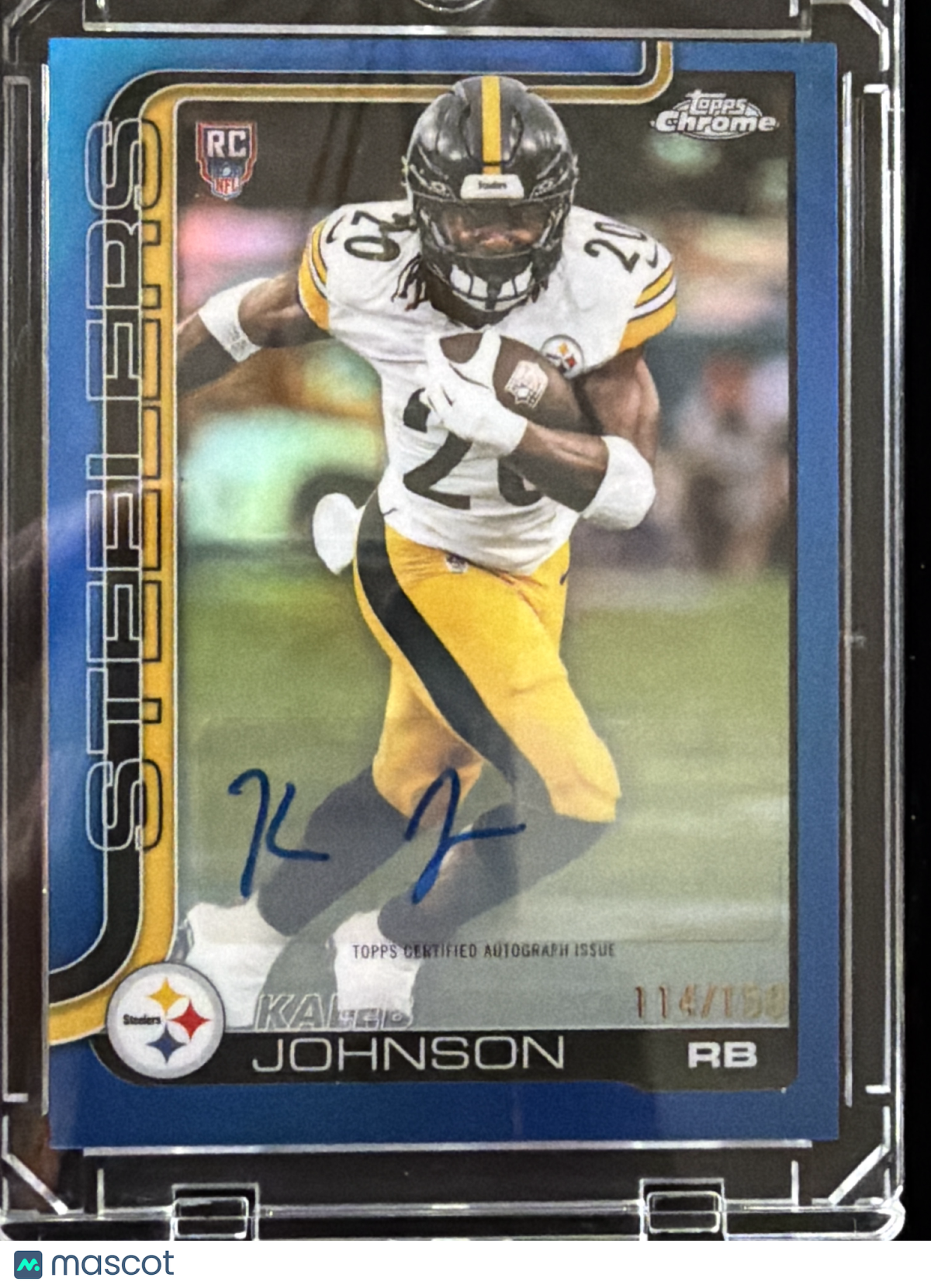 2025 Topps Chrome Kaleb Johnson #RA-KJ Blue /158 RC