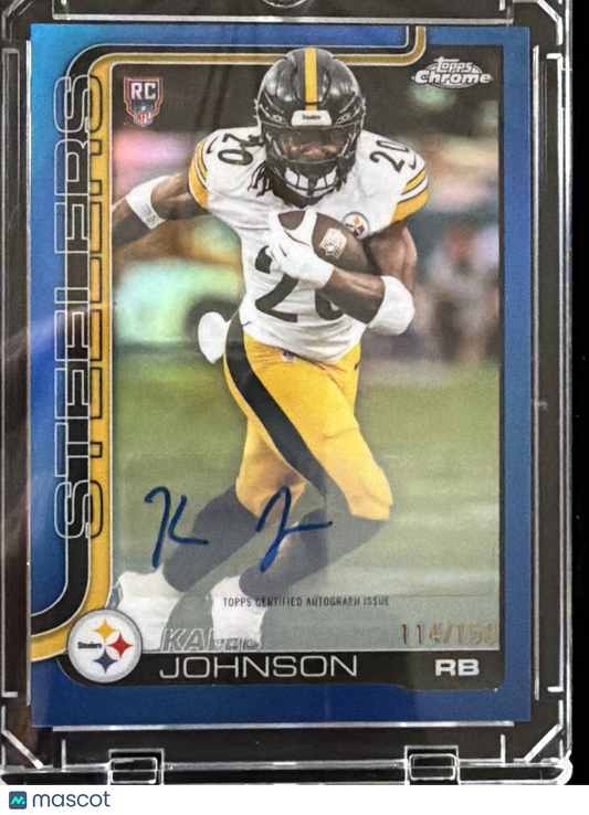 2025 Topps Chrome Kaleb Johnson #RA-KJ Blue /158 RC