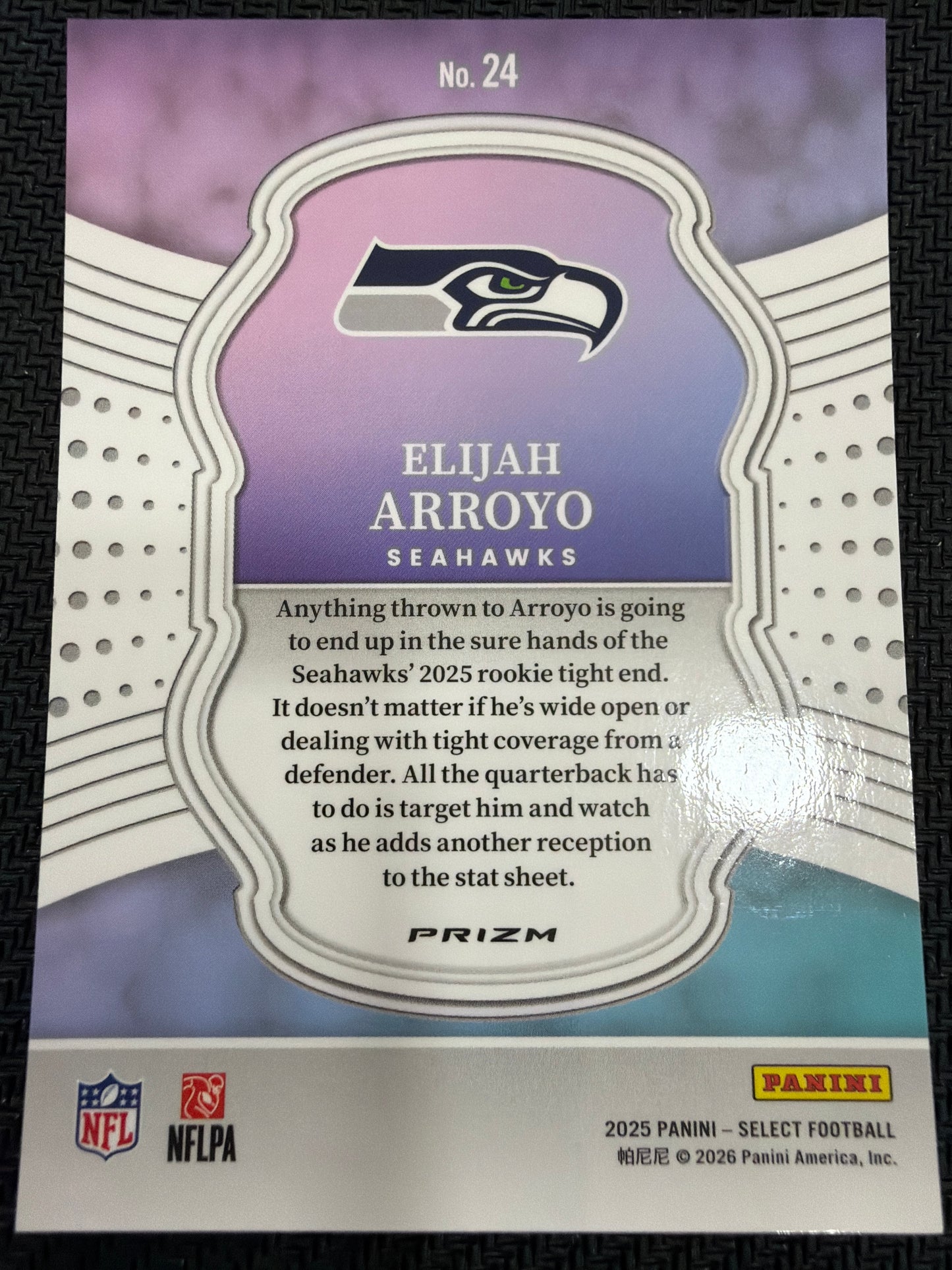 2026 Panini Select Football Prizm Elijah Arroyo #24 Zebra RC