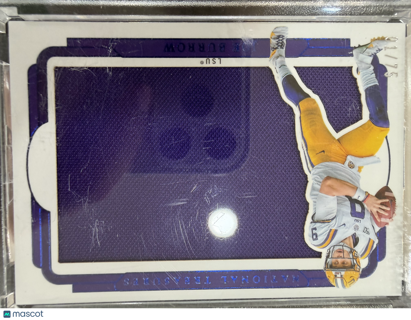 2025 Panini National Treasures Collegiate Joe Burrow #SIL-JBW Memorabilia