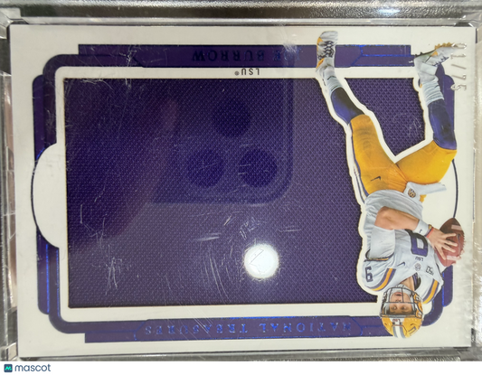 2025 Panini National Treasures Collegiate Joe Burrow #SIL-JBW Memorabilia