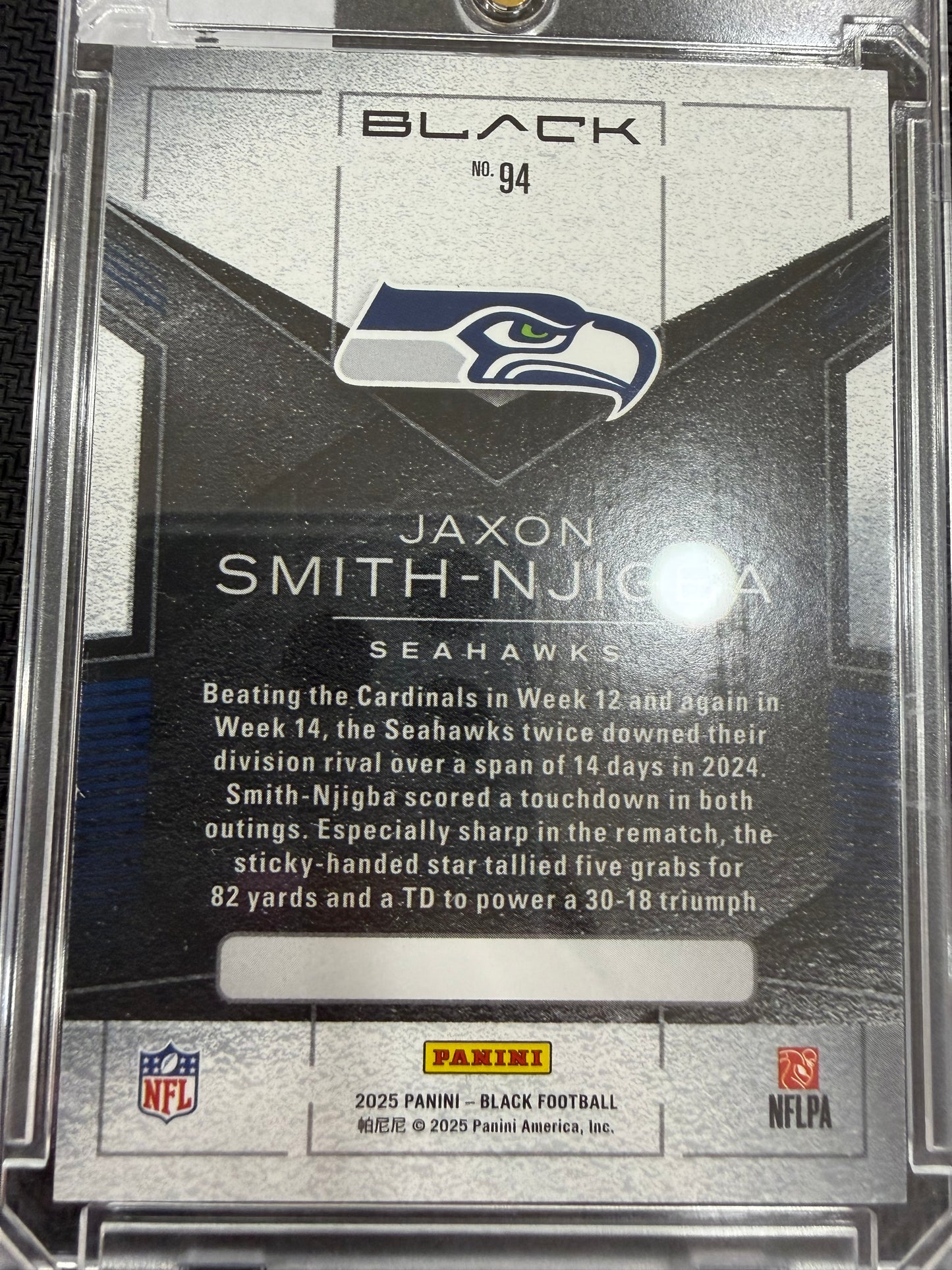 2025 Panini Black Football Jaxon Smith-Njigba #94 Purple