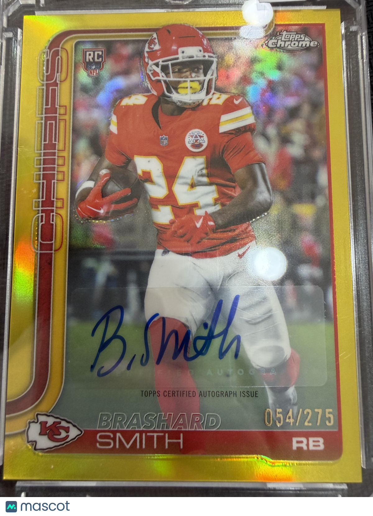 2025 Topps Chrome Brashard Smith #RA-BS Yellow Refractor /275 RC
