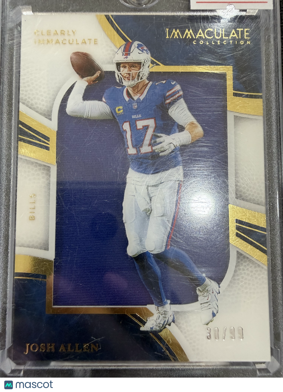 2025 Panini Clearly Immaculate Josh Allen #CIJ-JA /99 Authentic Memorabilia