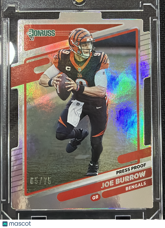2021 Panini Donruss Football Joe Burrow #211 Press Proof Silver Die-Cut /75