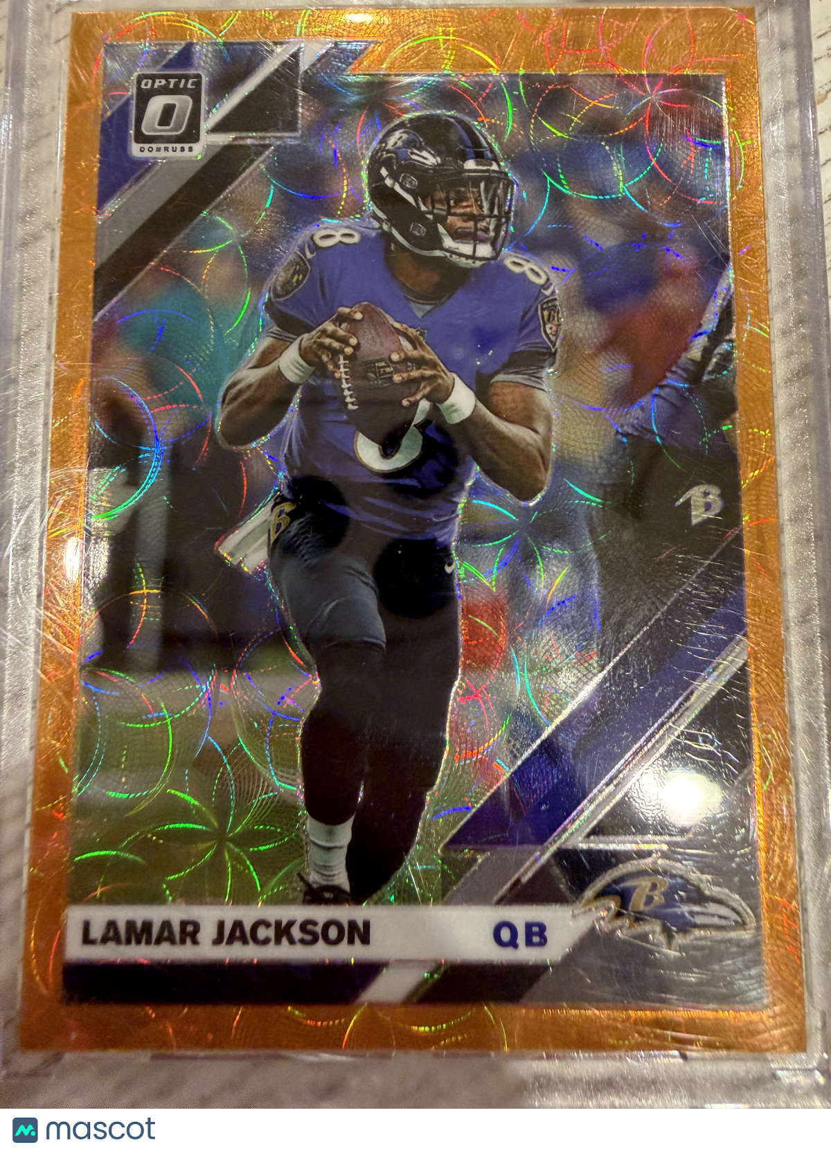2019 Panini Donruss Optic Prizm Lamar Jackson #9 Orange Scope Orange Scope