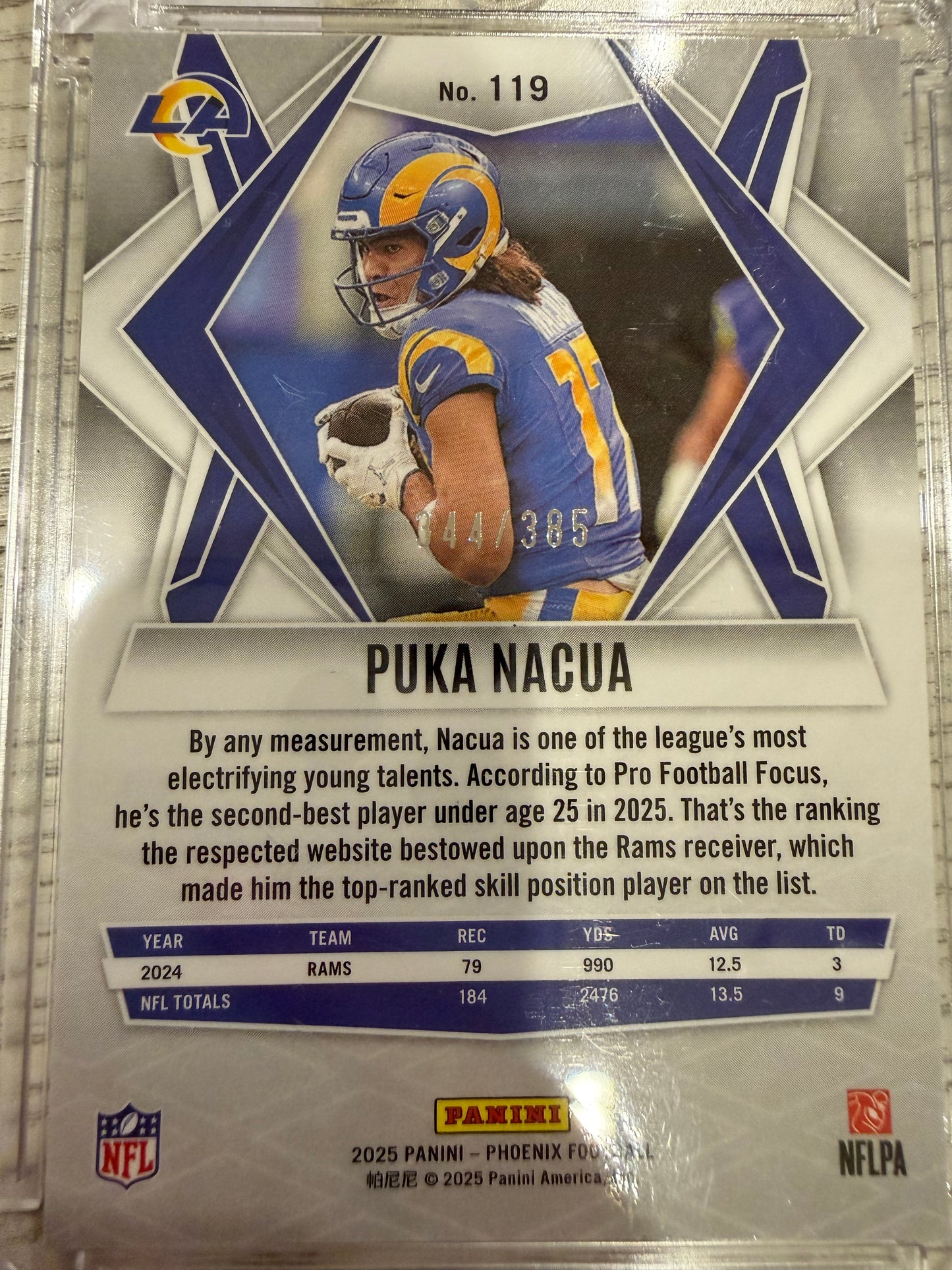 2025 Panini Phoenix Football Puka Nacua #119 Blue Velocity