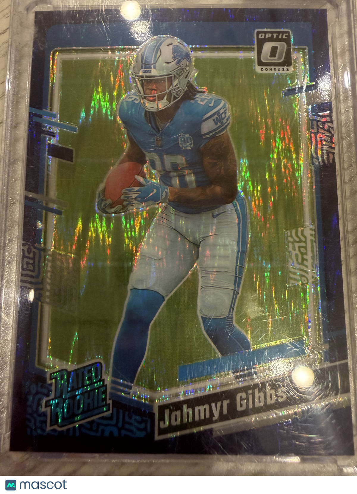 2023 Panini Donruss Optic Prizm Jahmyr Gibbs #236 Blue Velocity