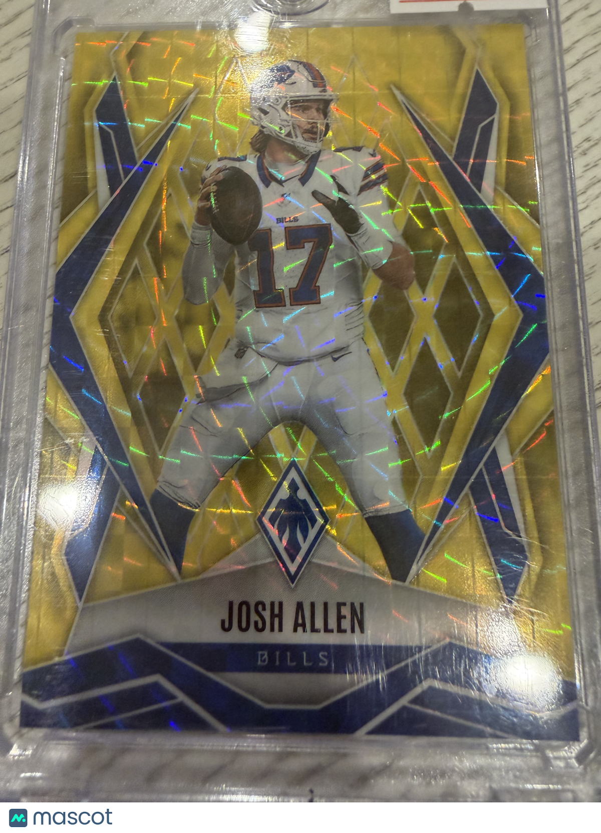 2025 Panini Phoenix Football Josh Allen #129 Yellow Fire Burst /185