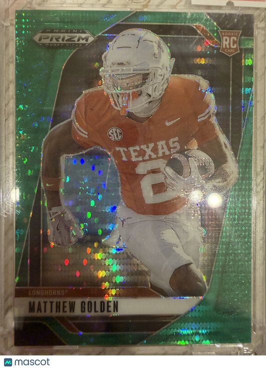 2025 Panini Prizm Draft Picks Matthew Golden #130 Green Pulsar /25 RC