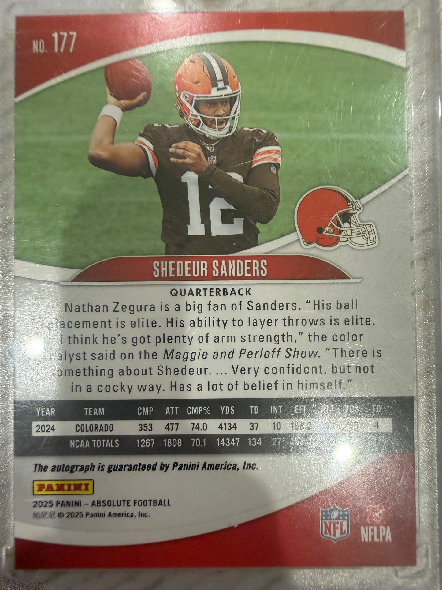 2025 Panini Absolute Football Shedeur Sanders #177 RC