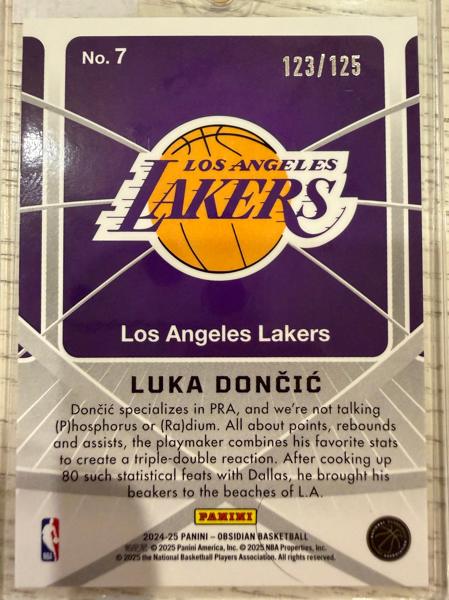 2025 Panini Obsidian Atomic Initials Luka Dončić #7 /125