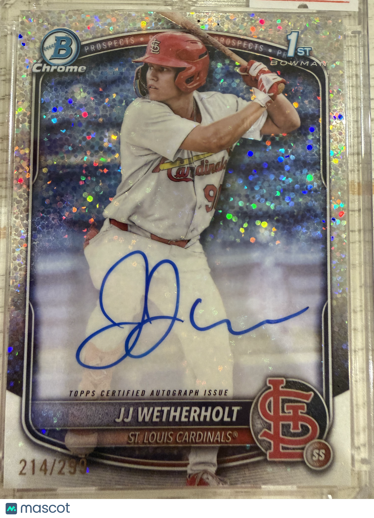 2024 Bowman Chrome JJ Wetherholt #CPA-JW Speckle Refractor /299 1st Bowman