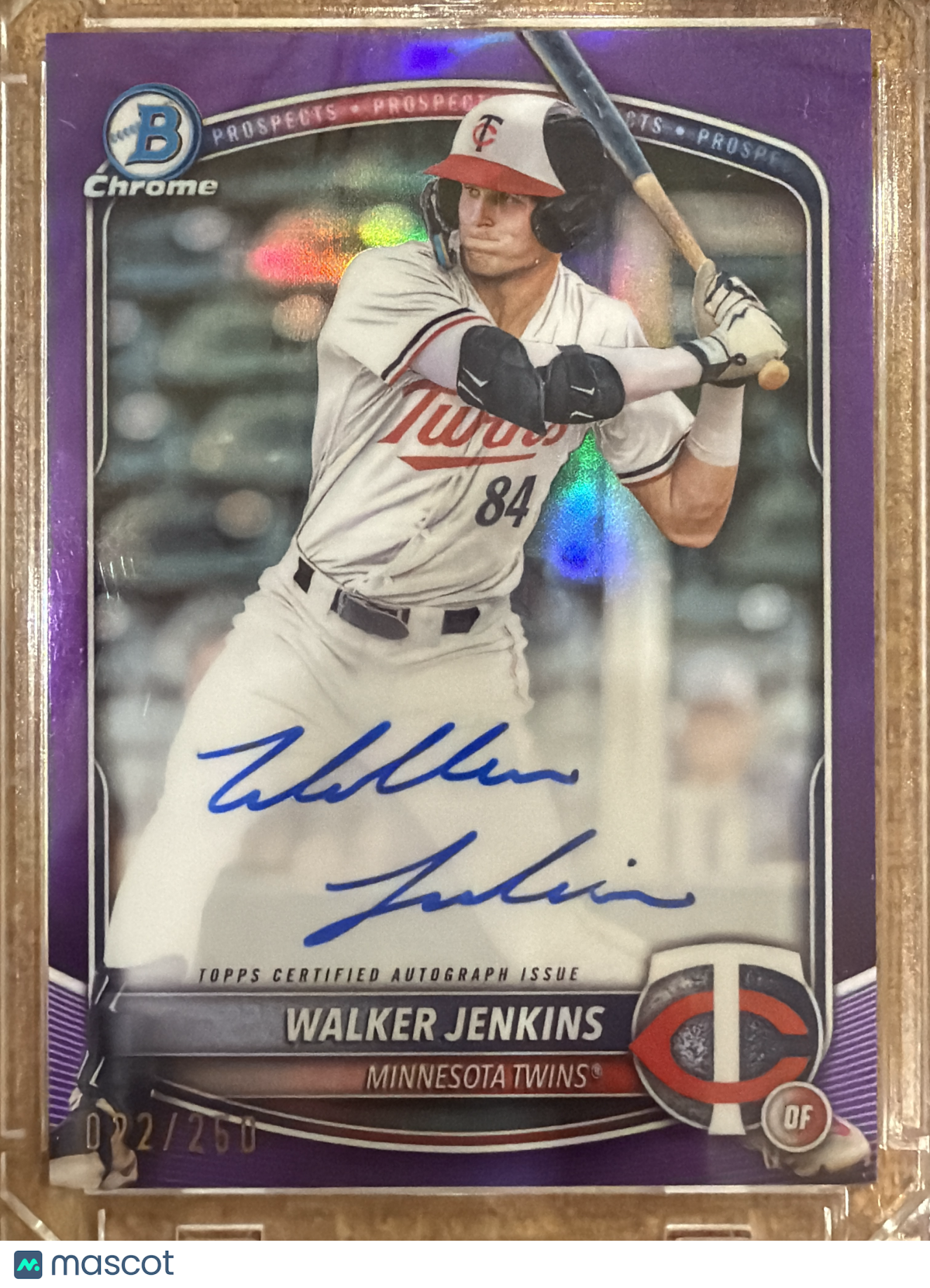 2025 Topps Bowman Chrome Walker Jenkins #CPA-WJ Purple Refractor /250