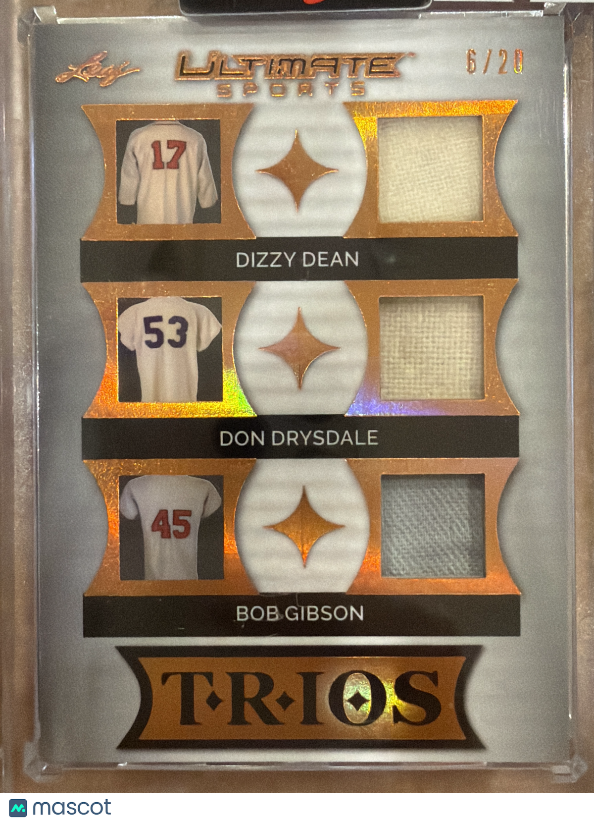 2024 Leaf Ultimate Sports Trios Dizzy Dean Gibson Drysdale #UT-10 Orange 6/20