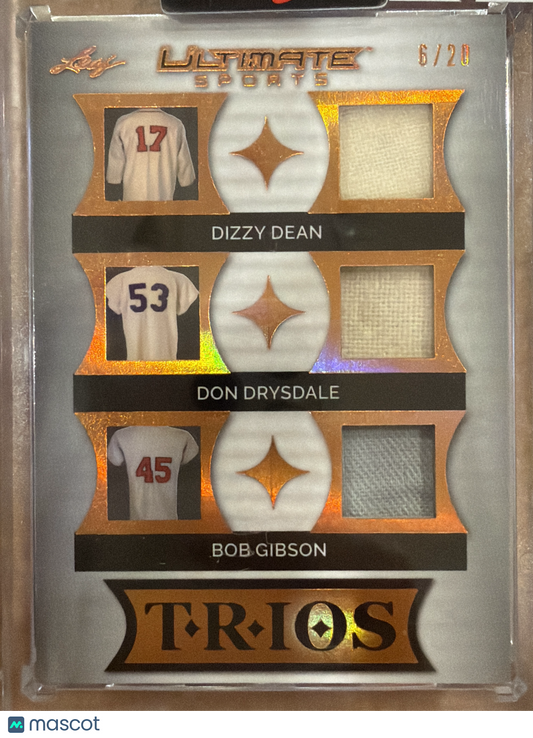 2024 Leaf Ultimate Sports Trios Dizzy Dean Gibson Drysdale #UT-10 Orange 6/20